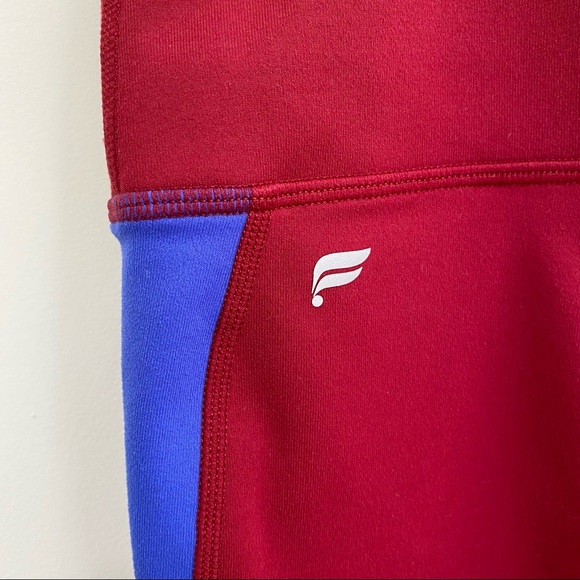 Fabletics on the go red blue yellow color block high waisted leggings pockets 3X - Picture 7 of 9